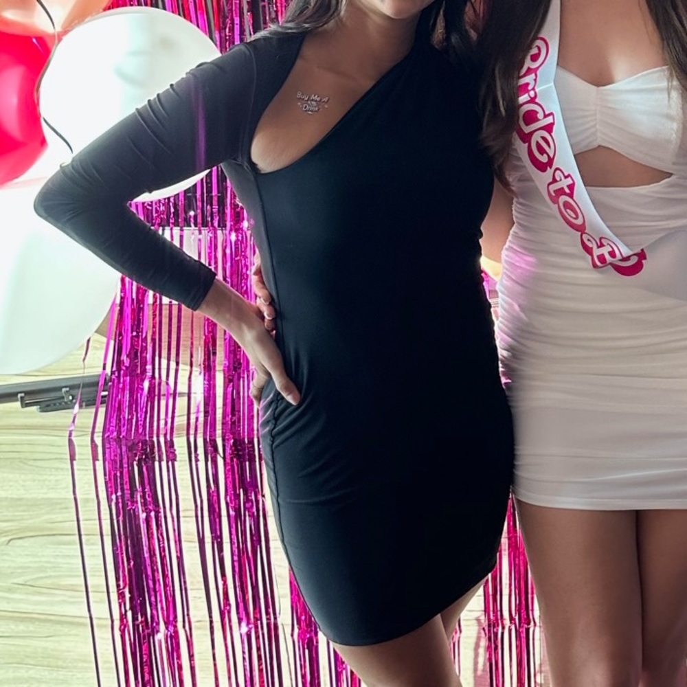 Club L London Black One Sleeve Dress